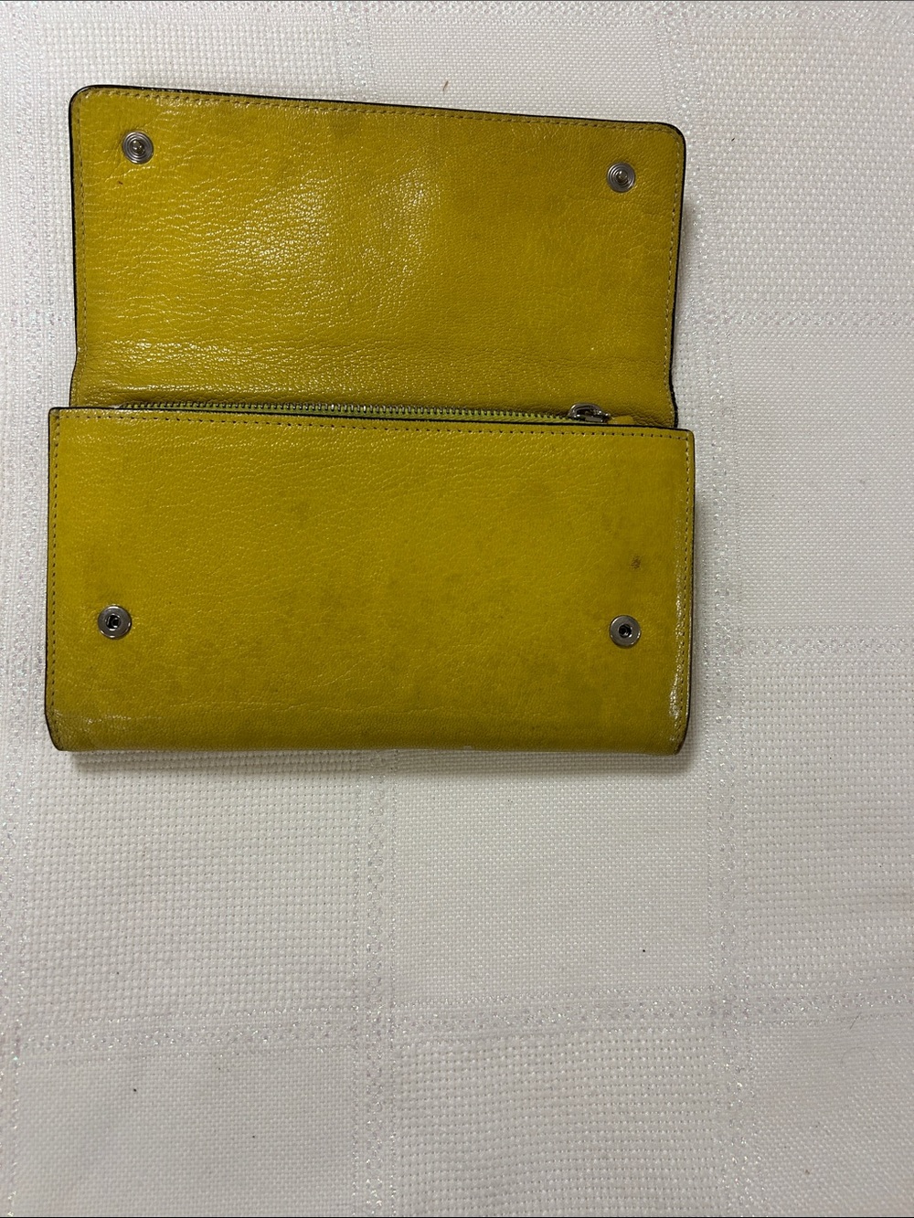 MaxMara Olive-Yellow Leather Fold Wallet image 5
